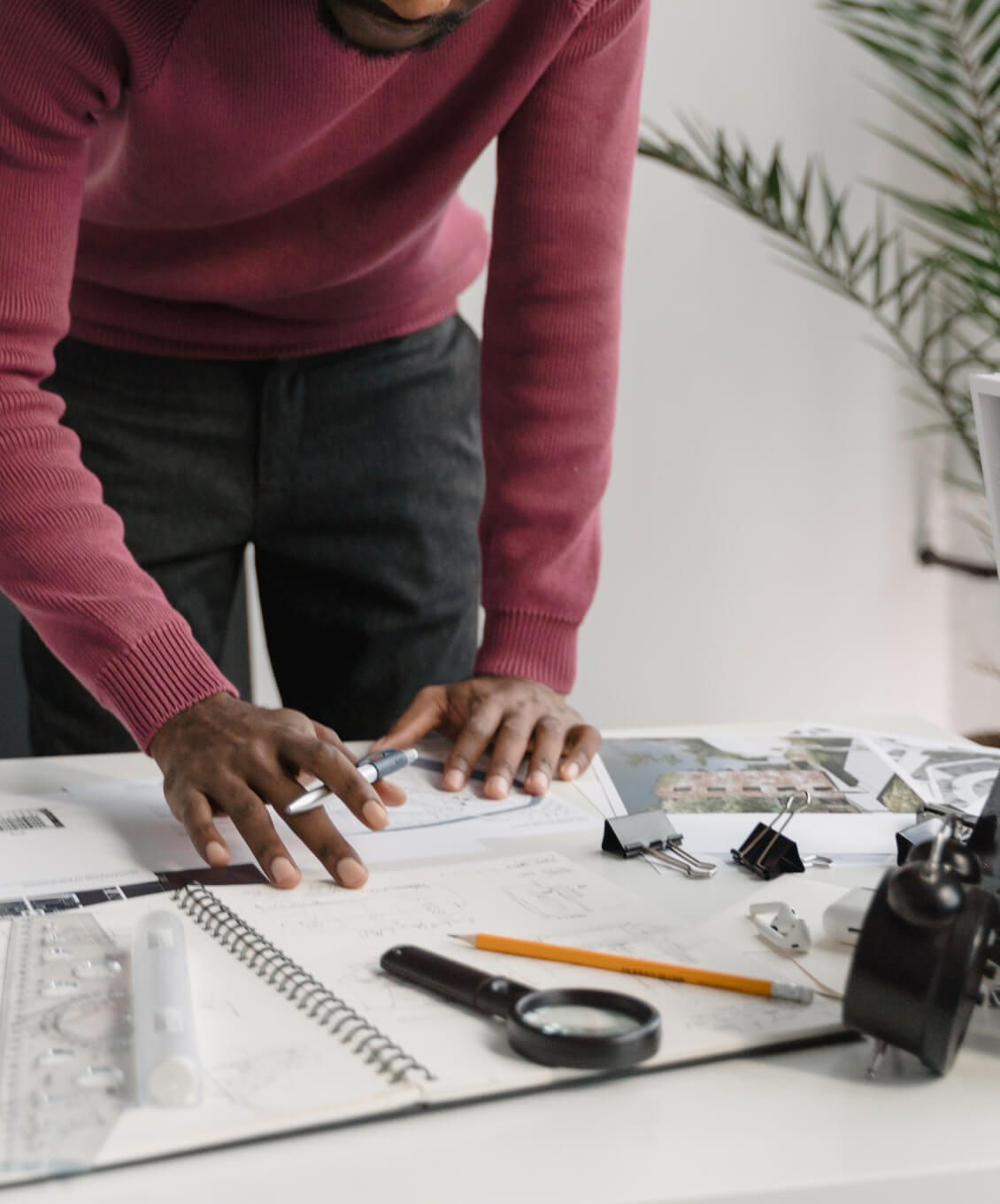 Man using Laptop for project management