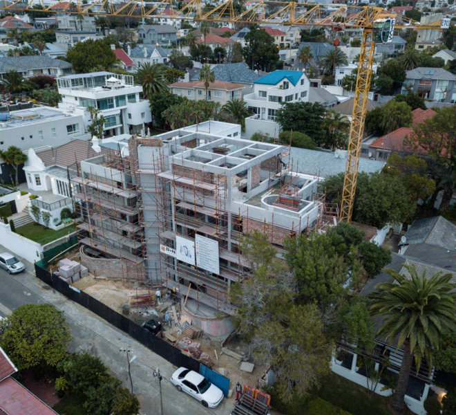 Clarens building site arial view